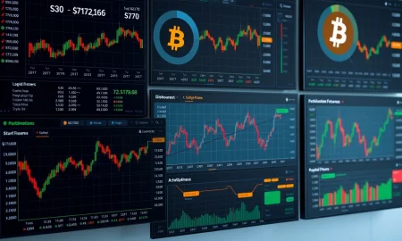 Bitcoin perpetual futures dashboard showing long/short ratio analysis and market sentiment indicators