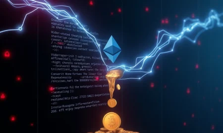 Ethereum DeFi security breach showing digital funds draining from smart contract vulnerability