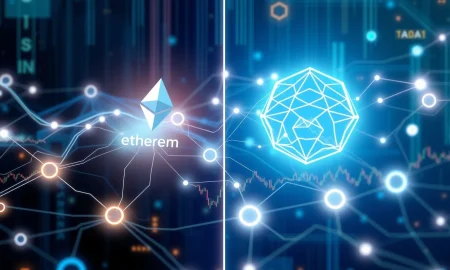Ethereum news coverage showing blockchain competition between ETH and Solana networks with scaling solutions