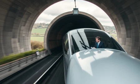 Eurostar rival bid high-speed train emerging from Channel Tunnel toward Kent stations