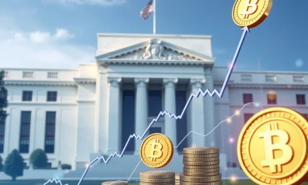 Federal Reserve policy triggering crypto bull run with Bitcoin and altcoins surging on financial charts