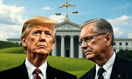 An illustration showing a President and a Federal Reserve governor, symbolizing the complex relationship and legal limits on presidential firing powers.
