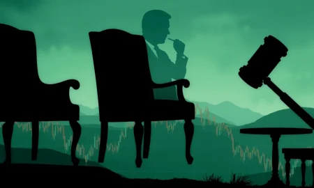 Stock market charts showing a decline, symbolizing the fall of Furniture Stocks due to tariff announcements.