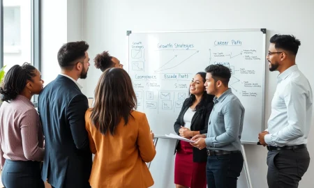 Team collaborating on internal talent development strategies for business growth
