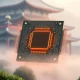 A visual representation of the Nvidia China problem, showing a complex microchip with Chinese design motifs, symbolizing geopolitical challenges and trade restrictions.
