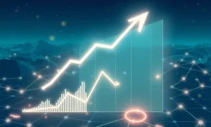 Solana price chart showing upward trend while network activity metrics decline dramatically