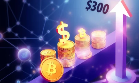 Stablecoin market cap reaching $300 billion milestone with digital currency growth visualization