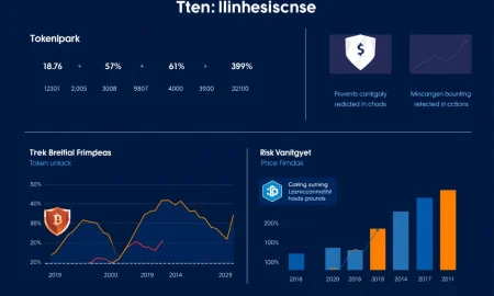 Strategic token unlocks risk management dashboard showing price impact and hedging strategies