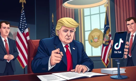 President Trump signing the TikTok deal executive order to save US operations