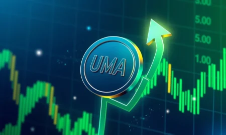 UMA cryptocurrency dramatic price surge with green upward momentum indicators on financial chart