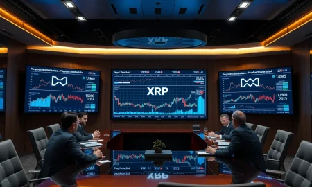 Corporate XRP treasury management strategy showing financial growth and blockchain integration