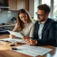 Couple reviewing cohabitation agreement documents for vehicle protection