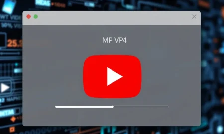 Modern YouTube to MP4 converter interface showing video download process