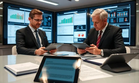 Modern legal case management system interface showing document organization and case tracking features