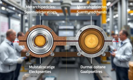 Engineering diagram showing metal coating selection for precision electroplating versus durable galvanization