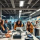 Students engaged in innovative technology education at Pures College laboratories