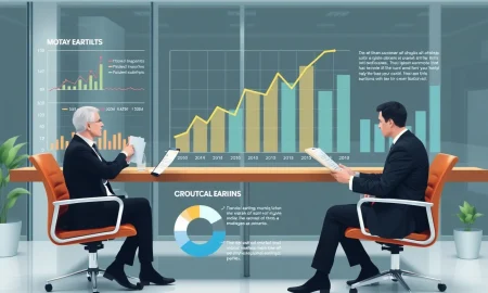 Critical analysis of third-quarter earnings reports showing financial performance charts and market trends