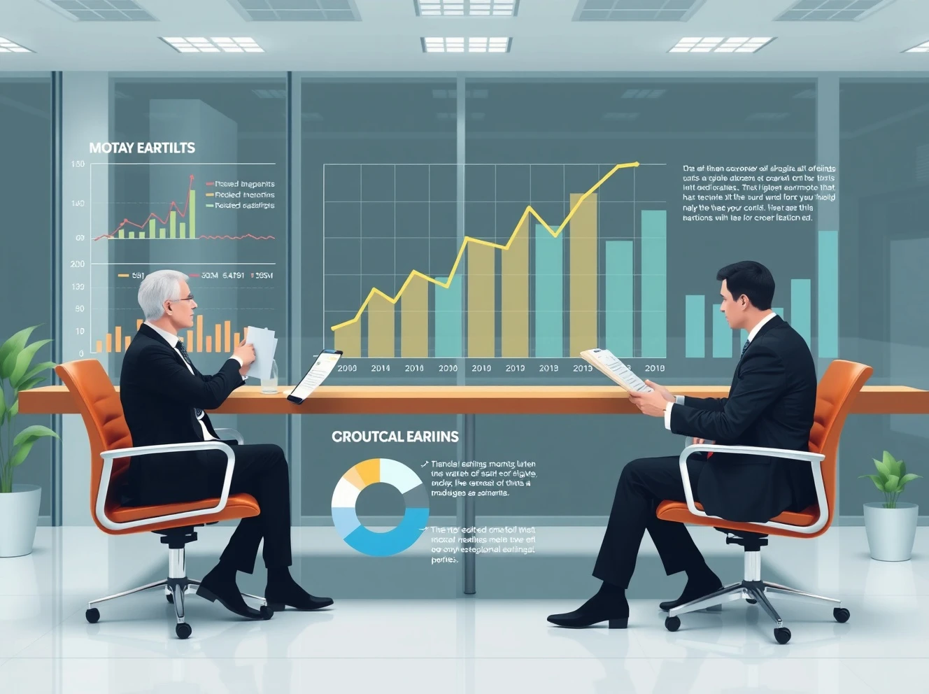 Critical analysis of third-quarter earnings reports showing financial performance charts and market trends