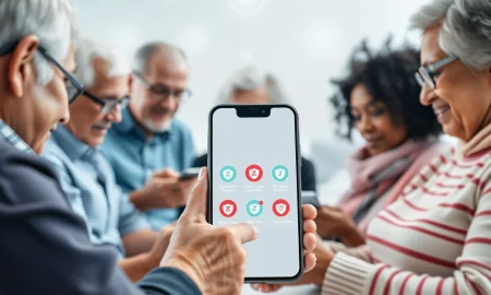 ZoraSafe app interface showing cybersecurity protection for older adults using smartphones safely