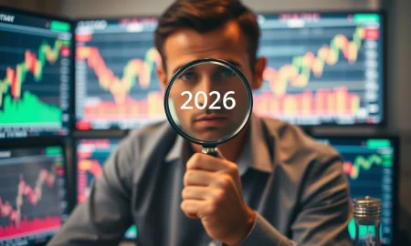 Analyst examining 2026 stock market predictions with caution and skepticism