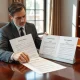Attorney comparing beneficiary designation and trust documents for estate planning