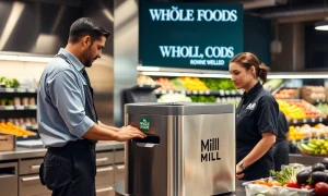 Mill's food waste technology implementation at Whole Foods stores reducing environmental impact and operational costs