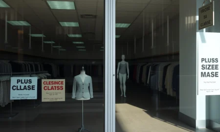 Empty plus-sized clothing store facing liquidation after bankruptcy court rejection