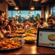 Restaurant trends 2026 show diners enjoying spicy food and comfort classics while using a digital ordering tablet.