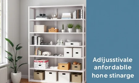 Wayfair's adjustable 8-tier bookcase providing versatile storage in a modern home office.