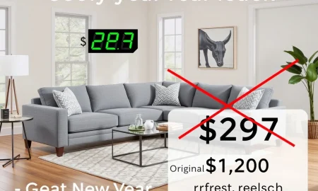 Wayfair's discounted $297 sectional sofa offer for New Year's savings