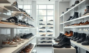 A retail shoe store display representing Accent Group's business.
