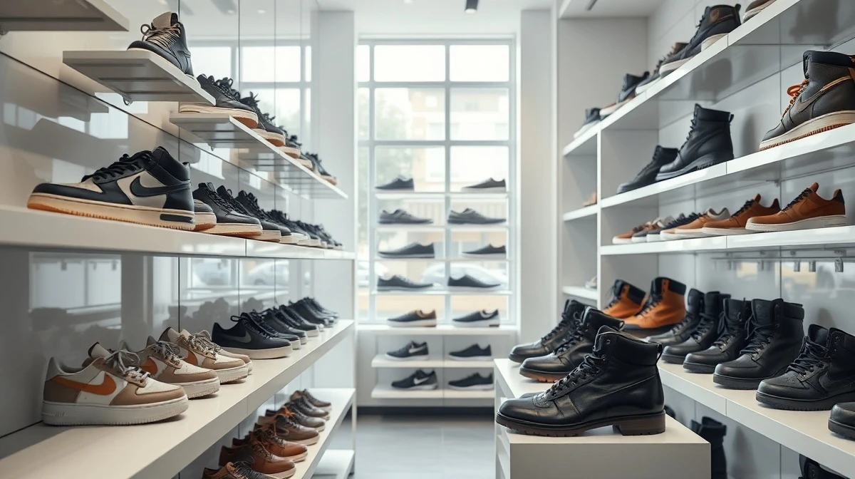 A retail shoe store display representing Accent Group's business.