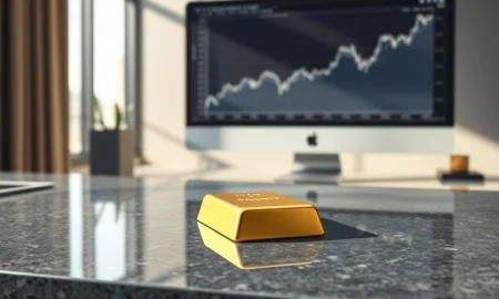 Agnico Eagle Mines gold bar and stock chart representing record shareholder returns and free cash flow.