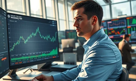 Financial analyst Michael Normyle reviews Nasdaq market data during AI-driven volatility on February 27, 2026.