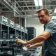 Inside Amazon's Austin chip development lab where Trainium AI processors are tested.