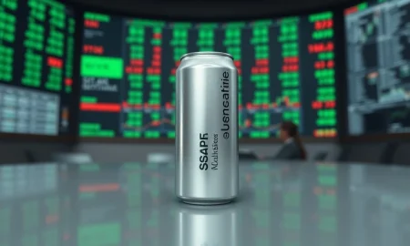 Ardagh Metal Packaging aluminum can representing AMBP stock in oversold territory on financial market screens