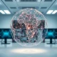 Yann LeCun's AMI Labs world models AI research concept visualizing a neural network globe.