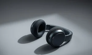 Apple AirPods Max 2 headphones in midnight color on a studio surface.