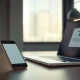 Apple iPhone and MacBook showing a software update notification for a security patch.
