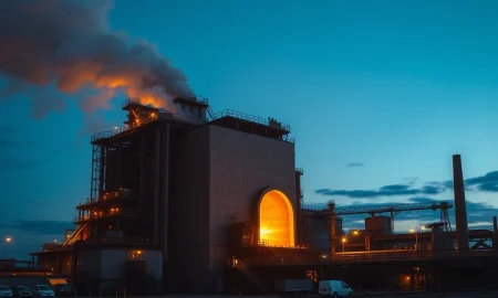 ArcelorMittal steel production facility highlighting the industrial scale of the metals and mining company.