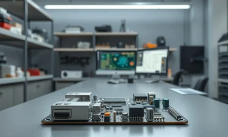 Arrow Electronics and Infineon 240W USB-C PD 3.2 reference design on laboratory workbench