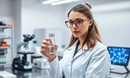Scientist analyzing pharmaceutical research in laboratory representing ARS Pharmaceuticals earnings report
