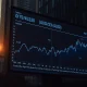 AUD/USD exchange rate chart displayed on a financial market screen.