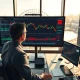 Financial analyst examining Australian Dollar AUD/USD exchange rate charts in Sydney trading environment