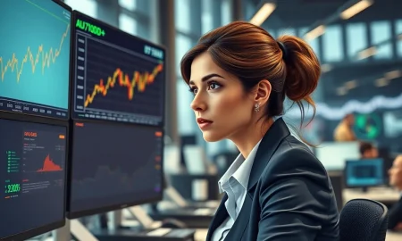 Financial analyst in Sydney monitors AUD/USD exchange rate surging past 0.7100 on trading screen.