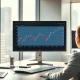 Financial chart showing AXIS Capital Holdings stock price crossing below its 200-day moving average on a trader's monitor.