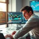 Financial analyst reviewing stock performance data for basic materials sector.