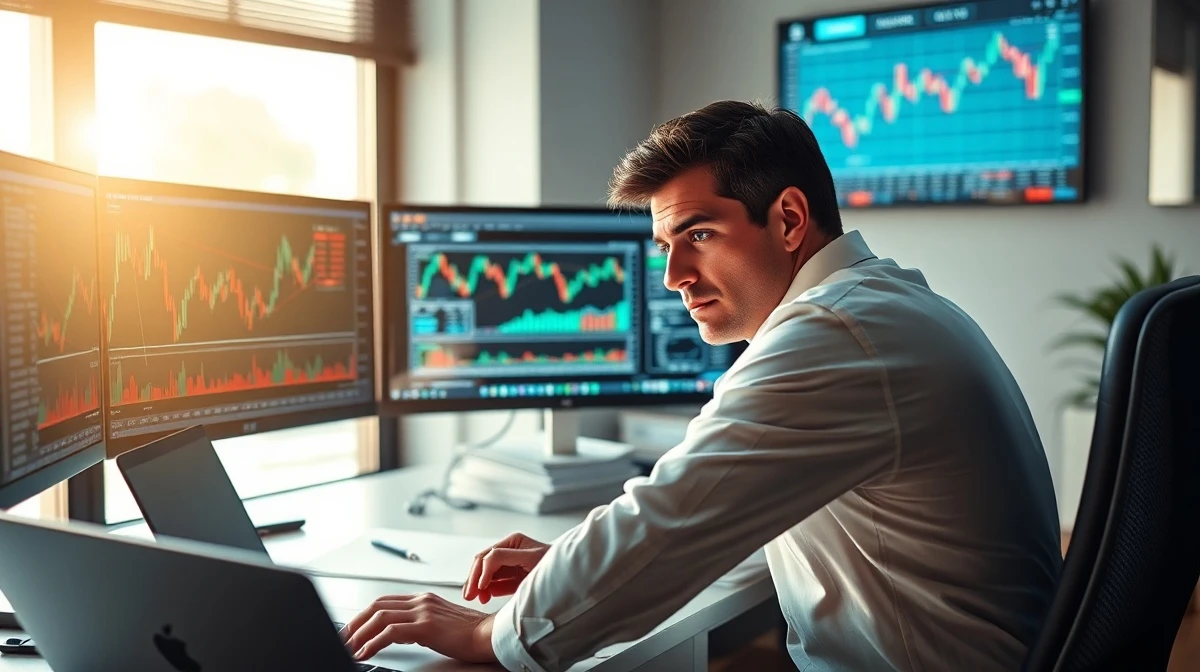Financial analyst reviewing stock performance data for basic materials sector.