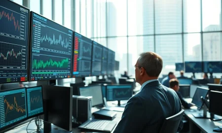 Financial analyst monitors market data following Pershing Square's IPO filing announcement.