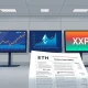 Bitcoin, Ethereum, and XRP price charts displayed on screens ahead of the critical May 2026 U.S. CPI inflation report.